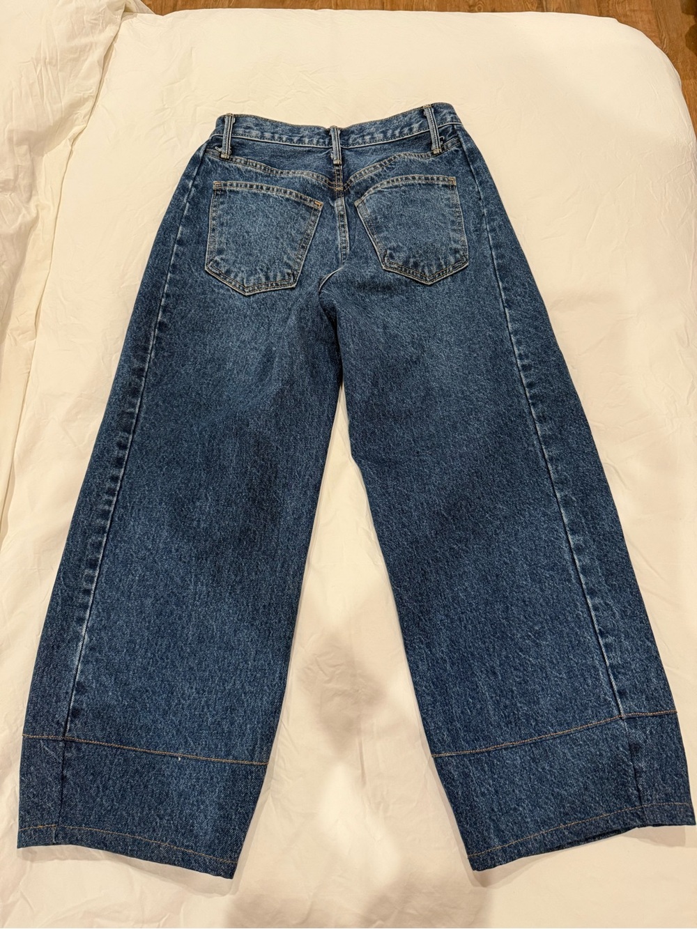 Barrel Leg Blue Denim Jeans size 24 - Picture 4 of 4